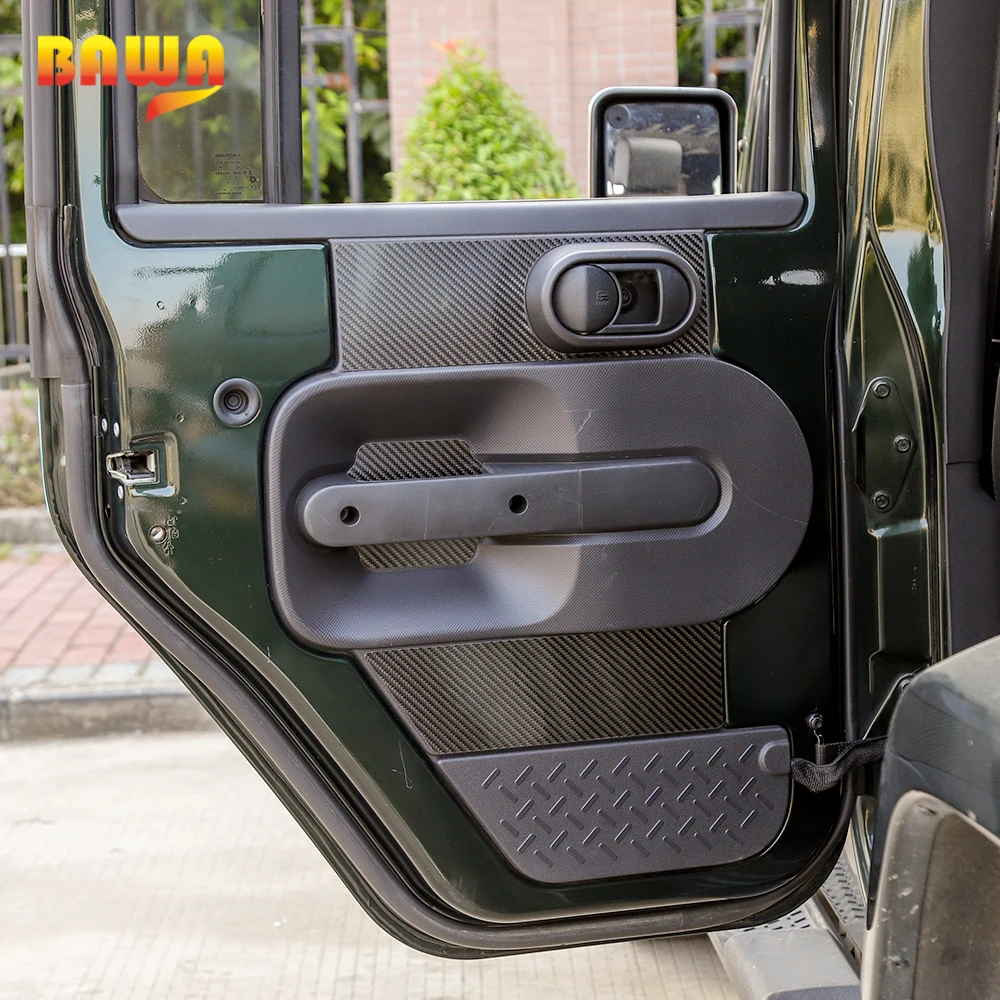 Декоративные наклейки BAWA Carbo для автомобильной передней и задней двери Jeep Wrangle JK