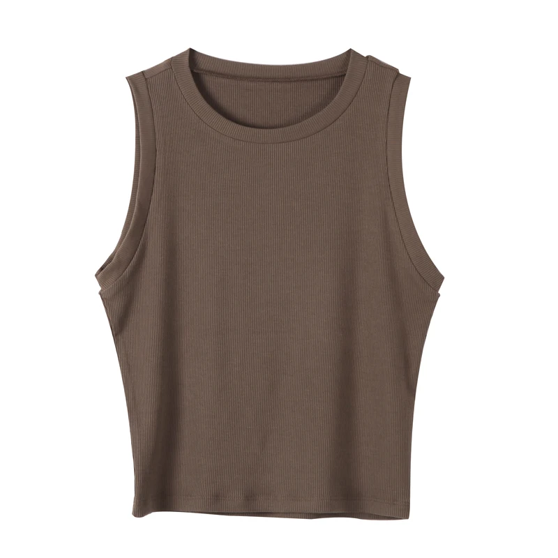

Knitted Ribbed Solid Vest Women Casual Basic Skinny Tank Sleeveless Cottons Sexy Ladies Summer Off Shoulder