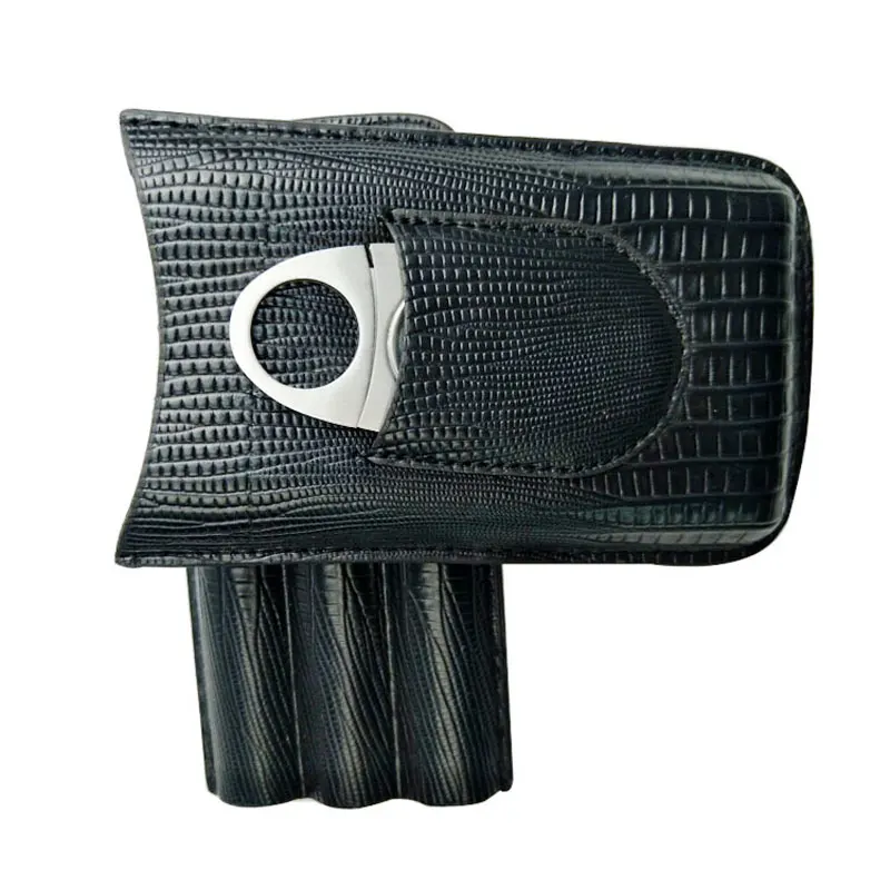 Портативный чехол для сигар хьюмидор 3 шт. тубы крокодиловый узор кожаный
