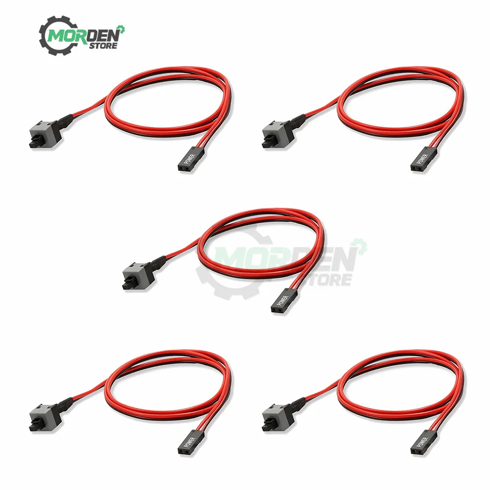 

5pcs 50cm Long Power Button Switch Cable for PC Switches Reset Computer Power Momentary Automatically Reset Push Button SW Parts
