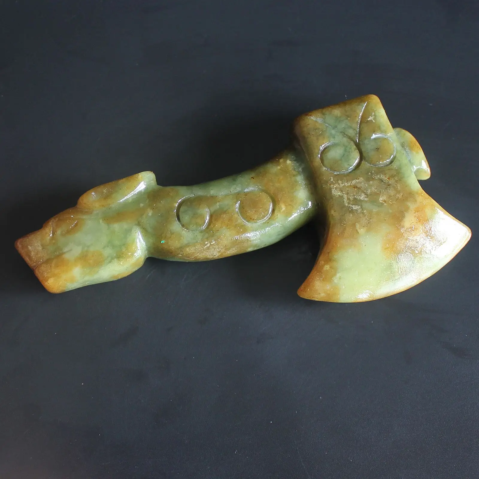 

Carved Chinese Old Jade animal Hatchet Axe Collection home decor