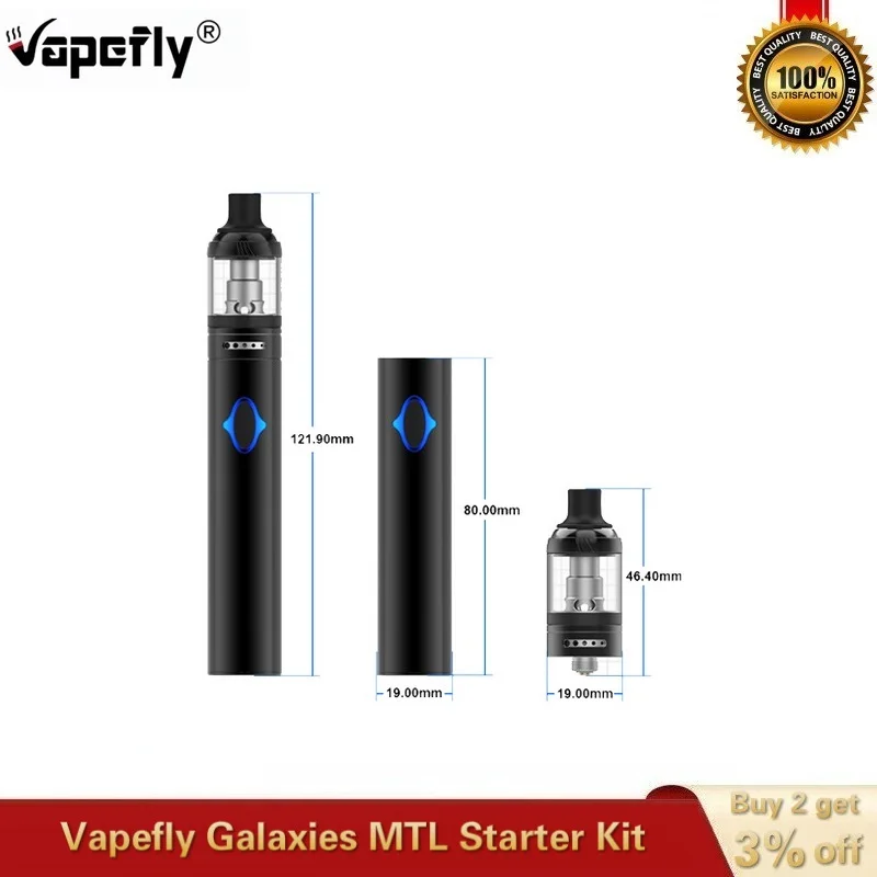 Электронная сигарета Vape Pen оригинальный стартовый набор Vapefly Galaxies MTL аккумулятор