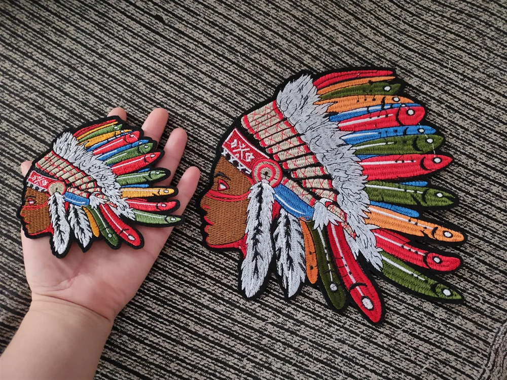 Нашивки сделай сам в стиле панк индийская голова цветная вышивка ткань женская