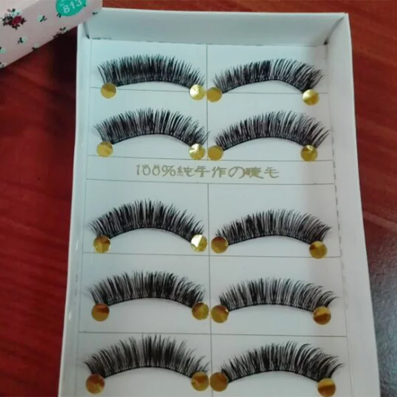 Ручные натуральные Длинные Короткие накладные ресницы Коричневые Ресницы для