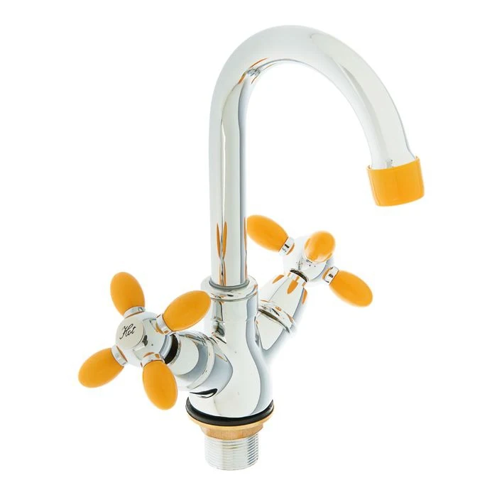 Accoona double lever basin mixer with nut 197518 Plumbing for the sink For bathroom Faucets Fixture Home Improvement | Обустройство