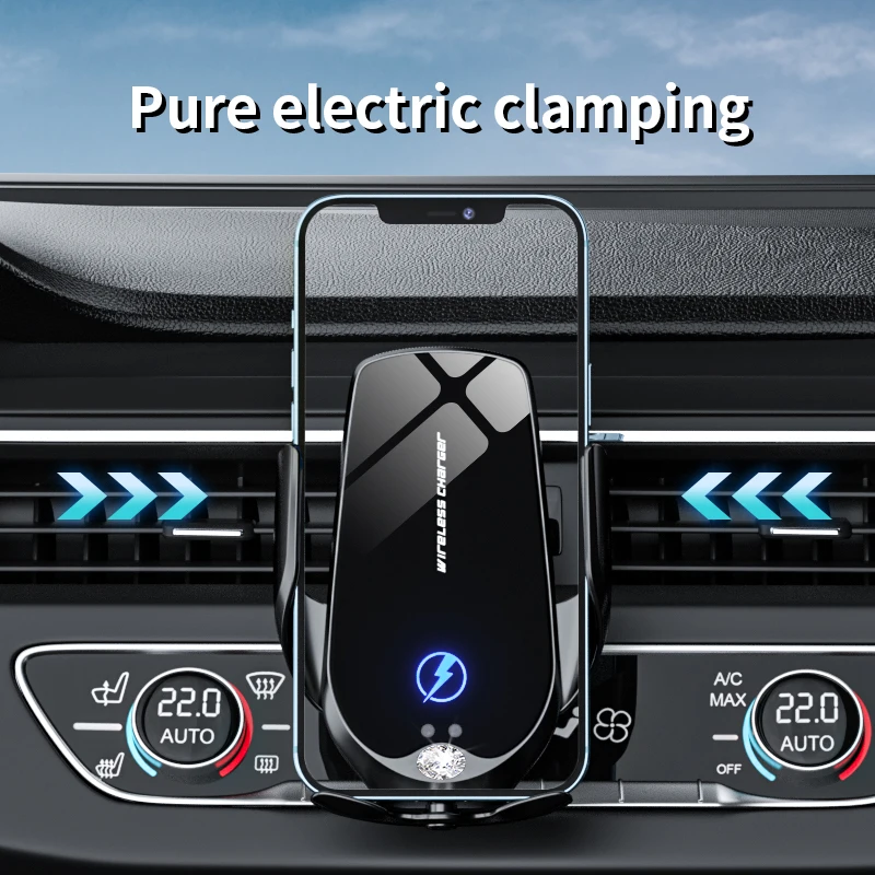 car mobile phone wireless charging bracket magnetic charger air outlet mount automatic opening and closing free global shipping