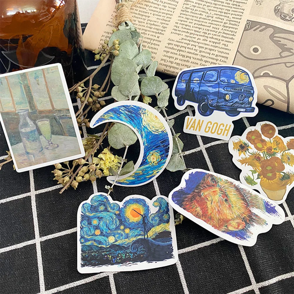 50 шт. Ван Гог Подсолнухи Картина маслом граффити наклейки Чемодан ноутбук гитары