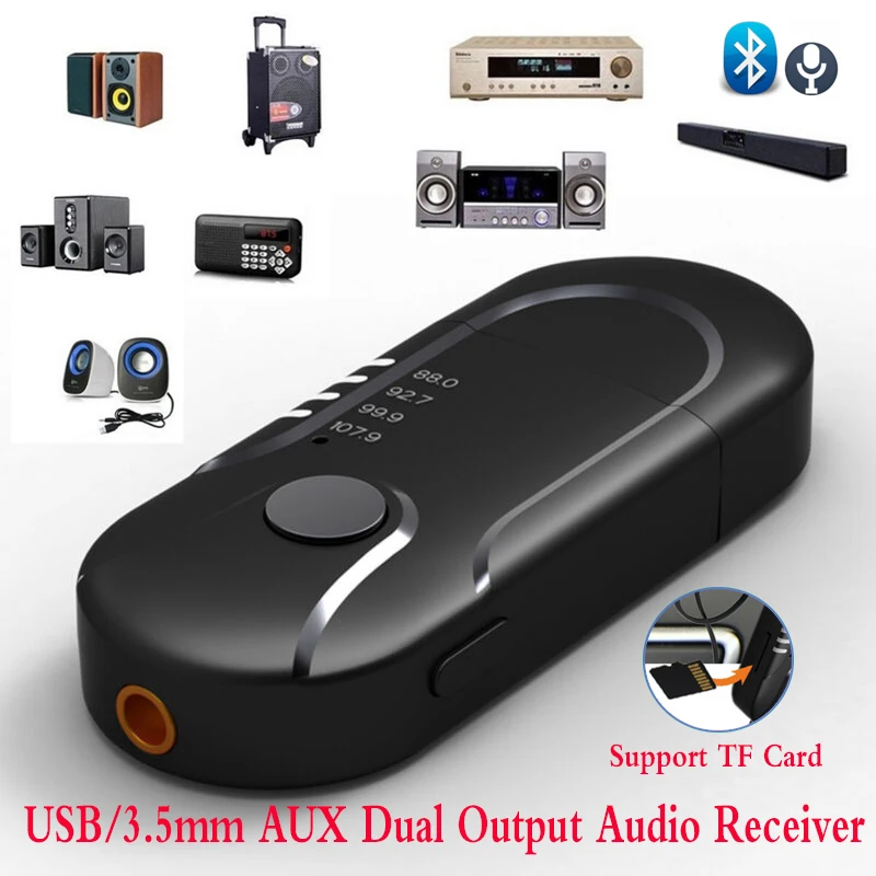 Автомобильный FM передатчик Bluetooth 4 1 USB/3 5 мм AUX двойной выход аудиоприемник