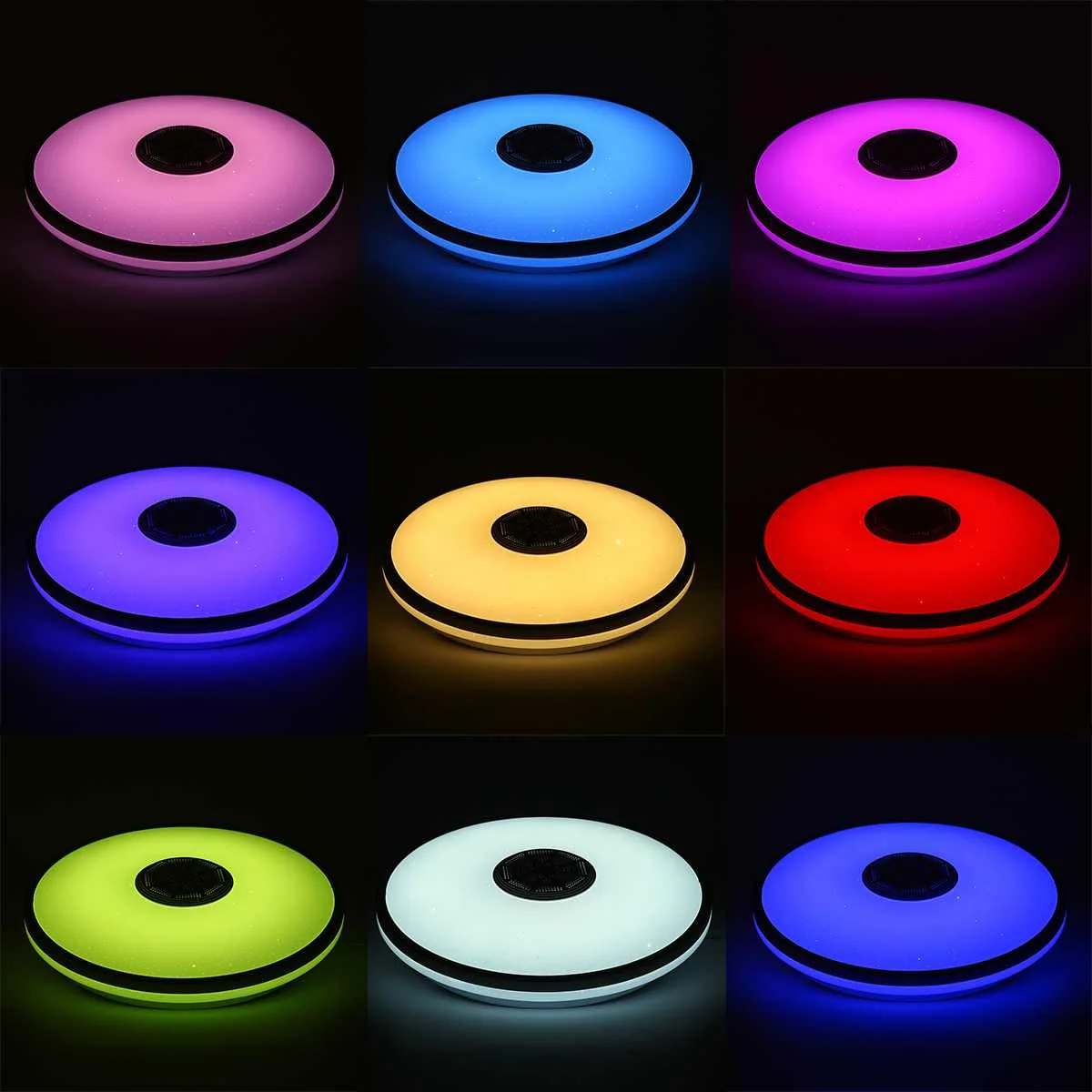 Lámpara de techo LED RGB moderna con Control de Audio y WiFi, iluminación para el hogar, música, bluetooth, para dormitorio, 100W
