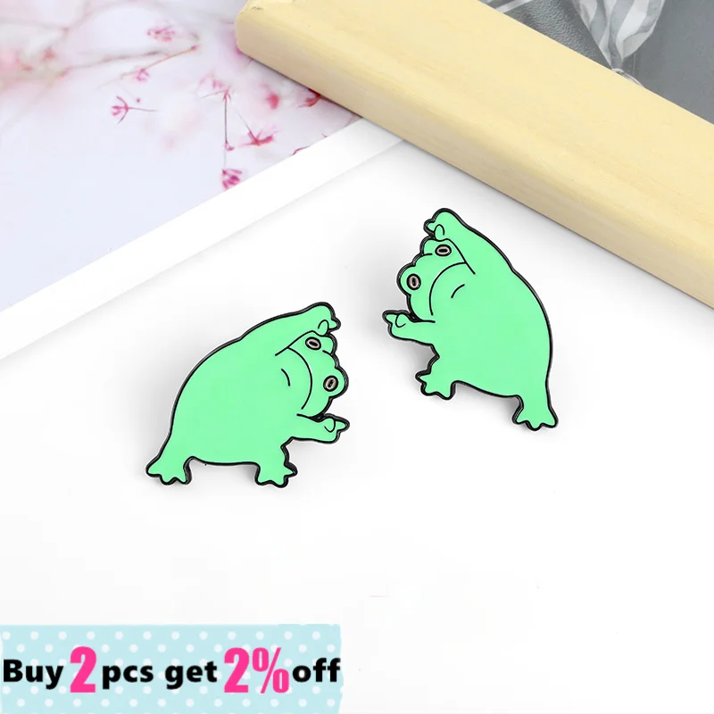 Индивидуальная зеркальная лягушка эмалевая заколка симпатичное животное брошь