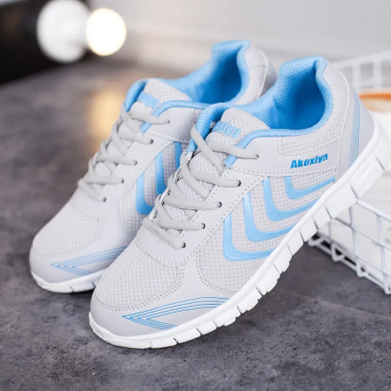 Дышащая сетчатая женская обувь повседневная мягкая на плоской подошве | Обувь