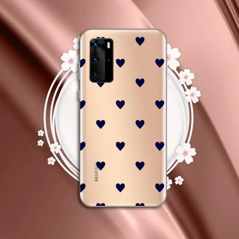 

Polka Dot Love Heart high quality mobile Phone Case shell Transparent for Huawei P honor 8 10i 20 30 40 smart 2019