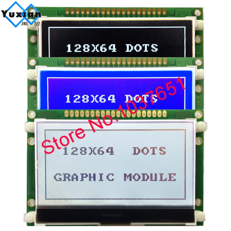 12864 cog графический ЖК-дисплей 72x39 мм ST7565P параллельный серийный SPI 3,3 V 5v синий белый и черный цвет ST7567 ST7565R LG12864U