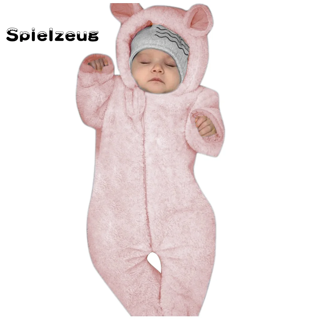 Осенняя одежда для новорожденных мальчиков зимний флисовый комбинезон с