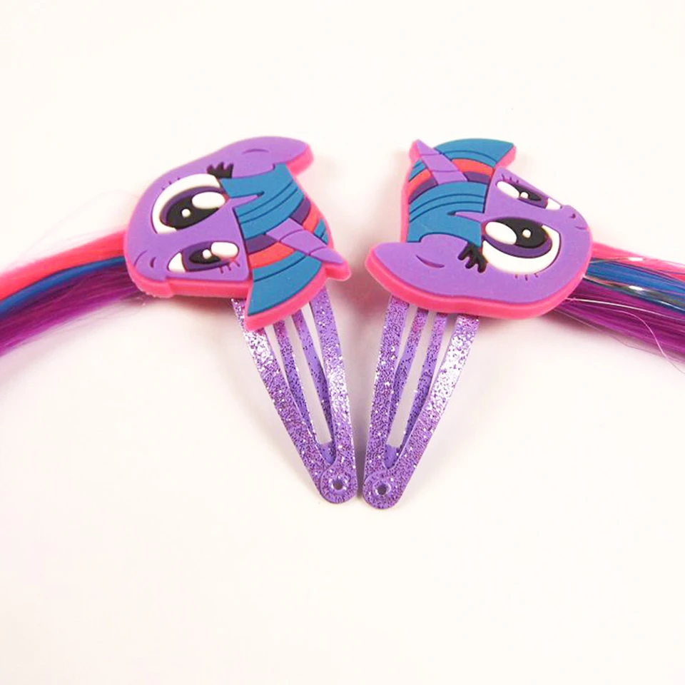 Детские заколки My Little Poni мультяшная заколка для волос с длинными разноцветными волосами, заколка для волос, милые детские аксессуары для волос