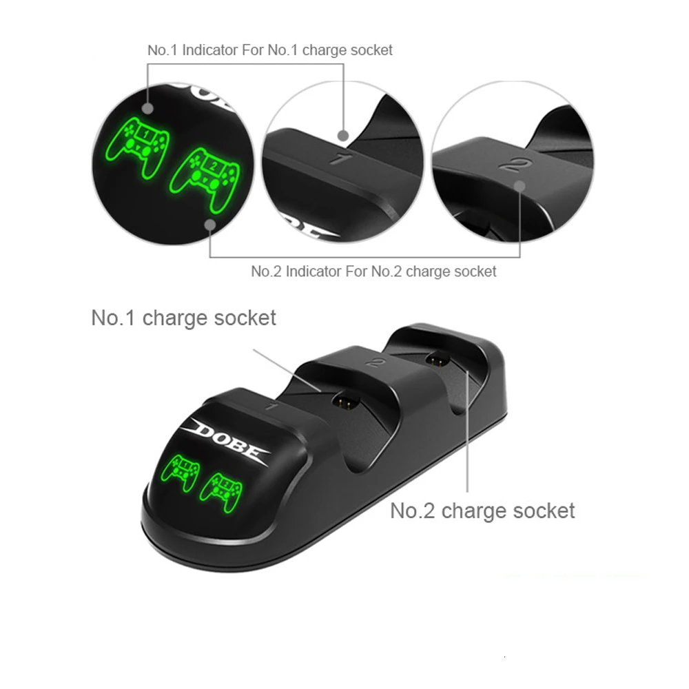 dobe ps4 controller charging joystick fast charger docking station with led bottom light for ps4ps4 slimps4 pro gamepad game accessories free global