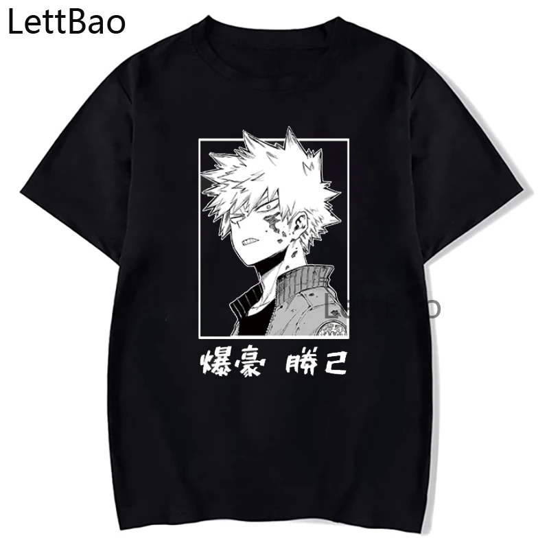 

Моя геройская Академия Bakugou Katsuki футболки с аниме рисунком Манга Мультфильм печатная уличная одежда футболки летние с коротким рукавом Мужс...