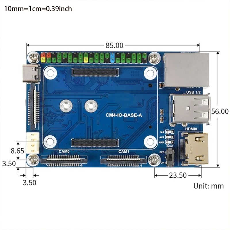 

for Raspberry Pi Compute Module 4 Expansion Board Mini Base Board for Evaluating 28GE