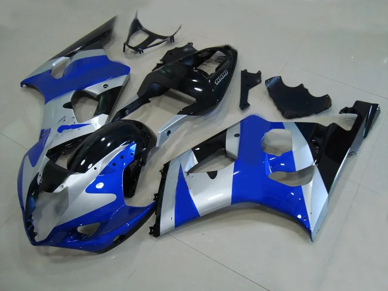 Комплект обтекателей под давлением для GSXR1000 K3 03 04 GSXR 1000 2003 2004 ABS синий серебристый