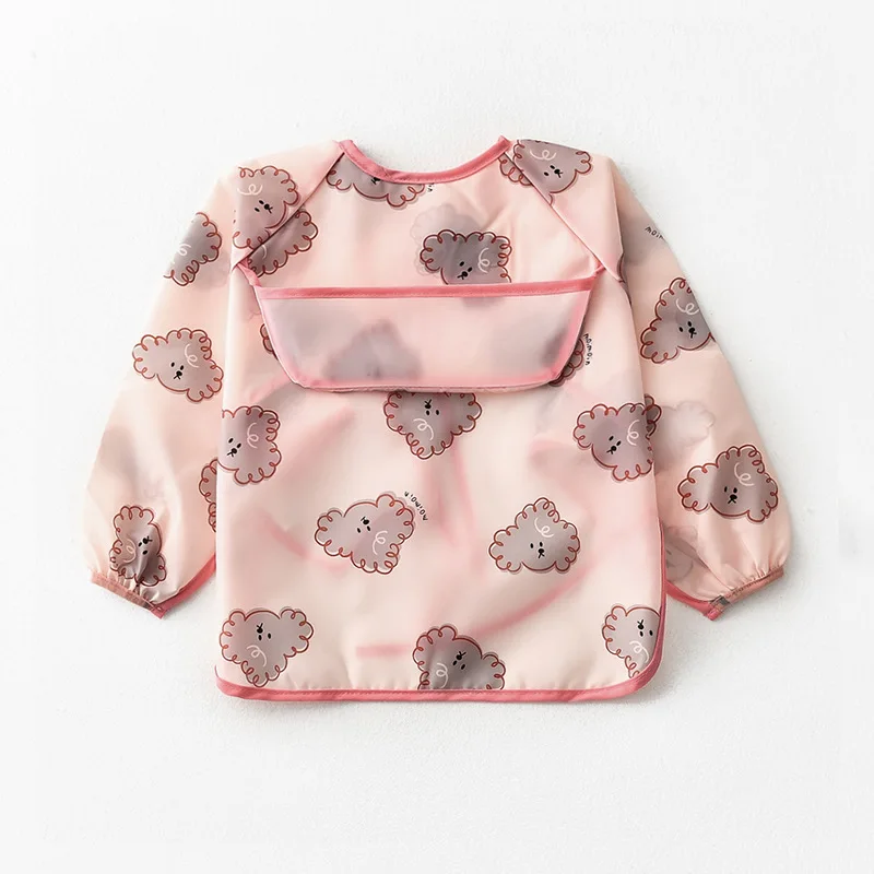 Милые детские нагрудники водонепроницаемый фартук с длинным рукавом детская