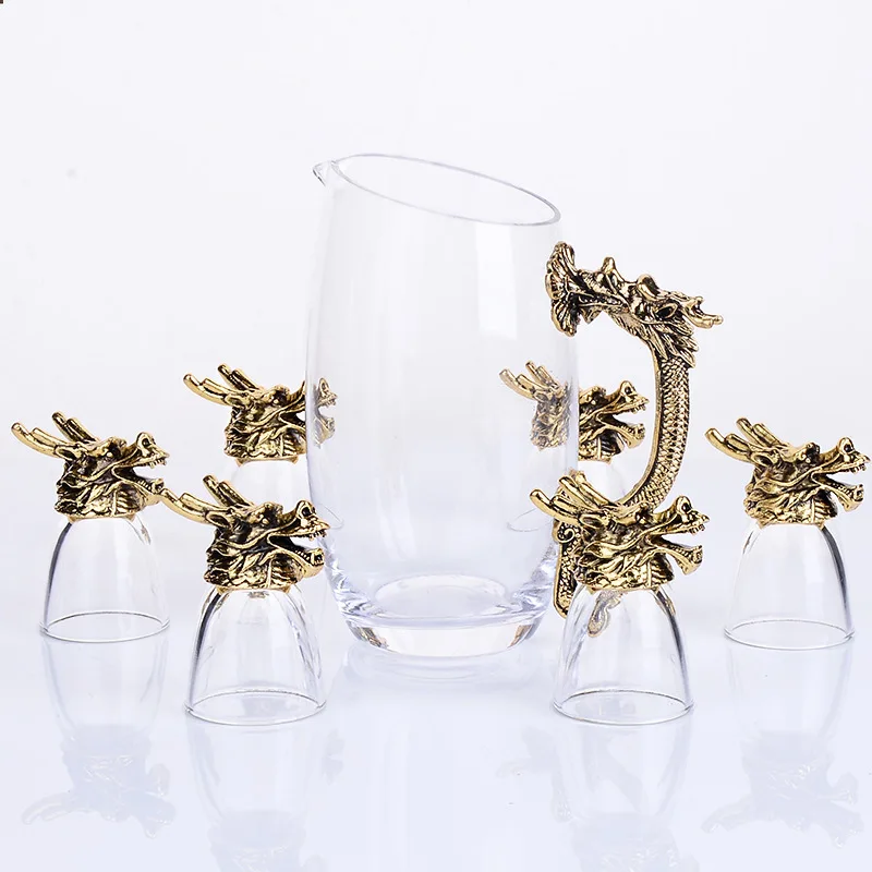 Китайский ретро кран с двенадцатью знаками Зодиака ликер выстрел стеклянный