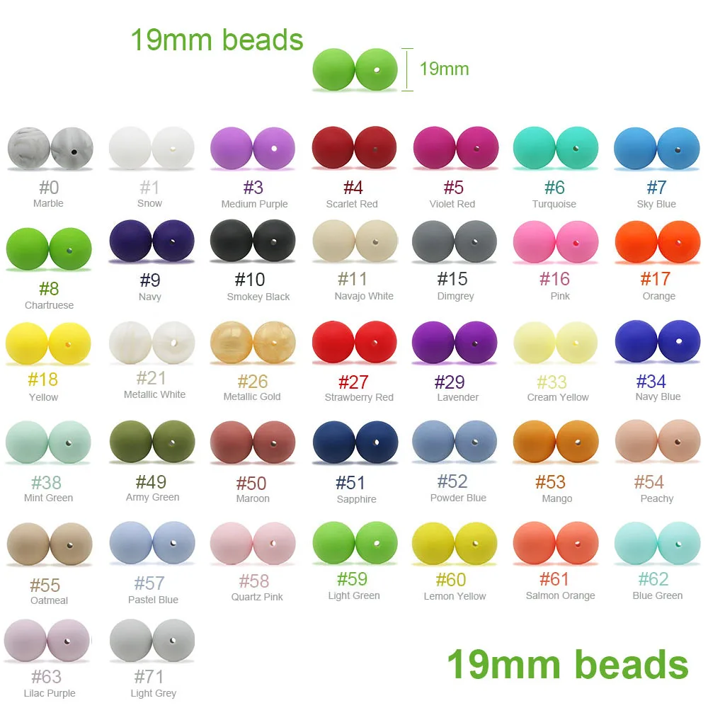 Cute-idea baby products 19mm 50pcs chewing food grade DIY For Infant Newborn Nursing BPA Free,Silicone Teether Beads