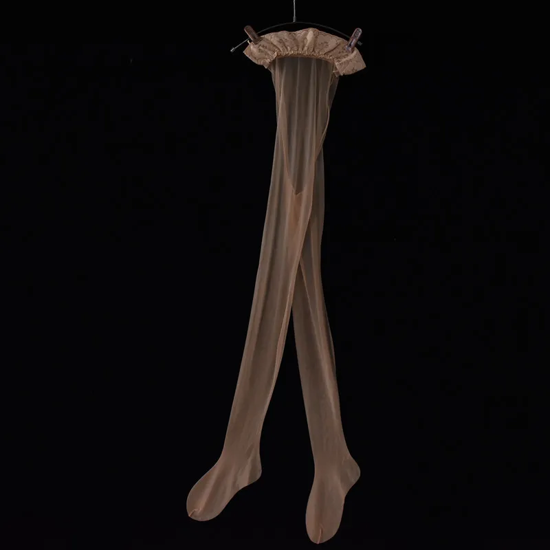 Сексуальные женские кружевные блестящие чулки 0D гладкие без косточек