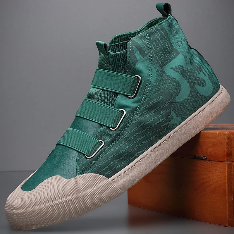 

Men Casual Shoes Sneakers Breathable High Top Canvas Shoes 2021Spring Men Shoes Vulcanized School Outdoor Flats Walking Shoes