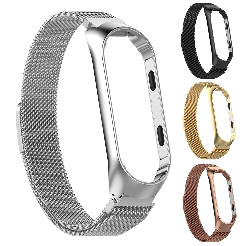 Магнитный браслет mi lanese из нержавеющей стали роскошный ремешок для Band 4 3 Xiao умный