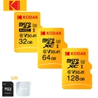Карта памяти Kodak высокоскоростная C10 u1 u3, v30, карта micro sd на 16 ГБ, 32 ГБ, 64 ГБ, 128 ГБ, tarjeta, мини-карта TF на 256 ГБ, бесплатный адаптер sd