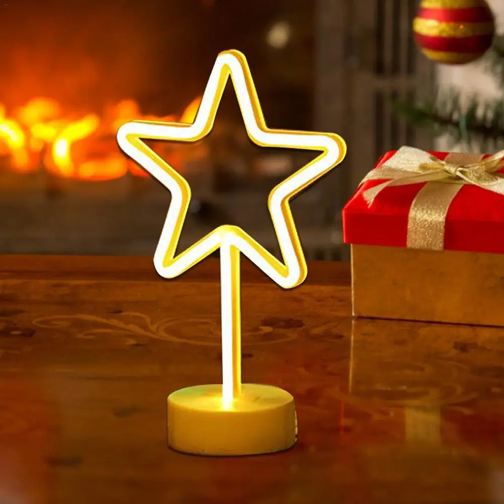 Светодиодный неоновый светильник на батарейках Звездный ночник для праздника