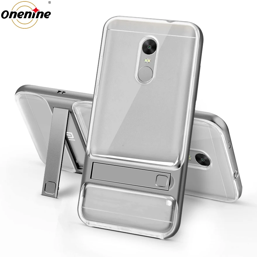 Задняя крышка телефона для Xiaomi Redmi Note 4X, чехол, 3D подставка, PC, TPU, 360, защитный силиконовый чехол, Note 4 Global Ver, Note4X, Note4 - Цвет: Crystal Gray