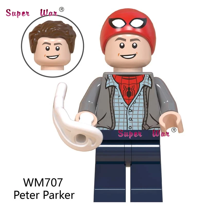 WM707 Одиночный фильм Marvel Человек-паук Venom вдали от дома Mysterio Марии Хил Ned Liz Hydro Man Spiderman Строительные кубики, детские игрушки - Цвет: WM707