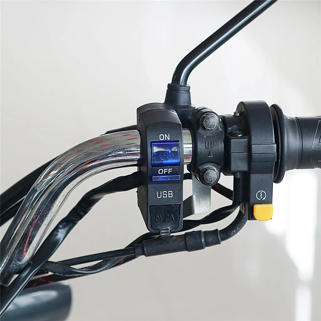 Комплект для мотоцикла 12 В Автомобильная usb-розетка водонепроницаемое автомобильное зарядное устройство с переключателем синий для автомобиля RV ATV лодка водный мотоцикл мобильный