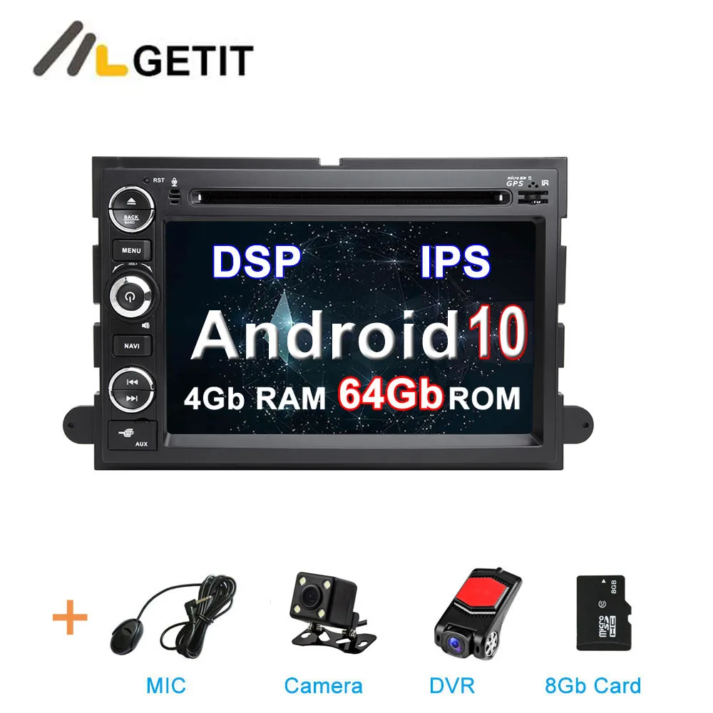 4G CAMERA-DVR-SD-DSP Ips DSP Android 10 dvd-плеер автомобиля для Ford 500/F150/Explorer/Edge/Expedition/Mustang/fusion/Фристайл Радио Стерео gps - Цвет: 4G CAMERA-DVR-SD-DSP