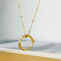 europe and the united states 2021 new gold lava necklace women ins light luxury design feeling pendant titanium steel necklace w