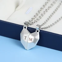 2pcsset custom name couple necklaces charm pendant necklace jewelry unisex lovers couples jewelry gift clavicle chain pendants