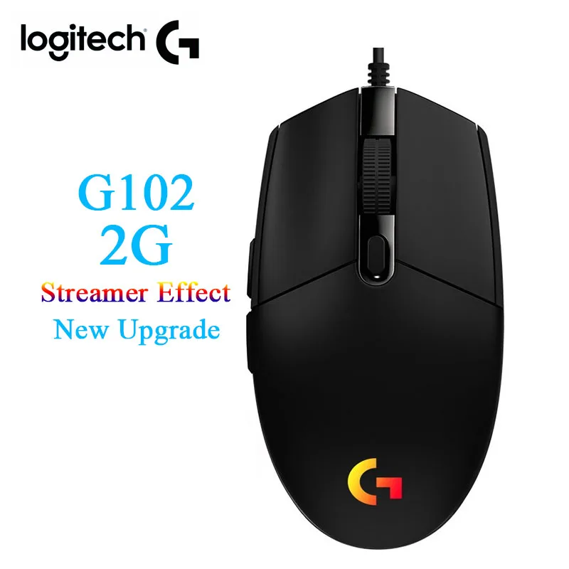 Оптическая игровая мышь Logitech G102 синхронизация света 8000 DPI светодиодный LED 6 кнопок