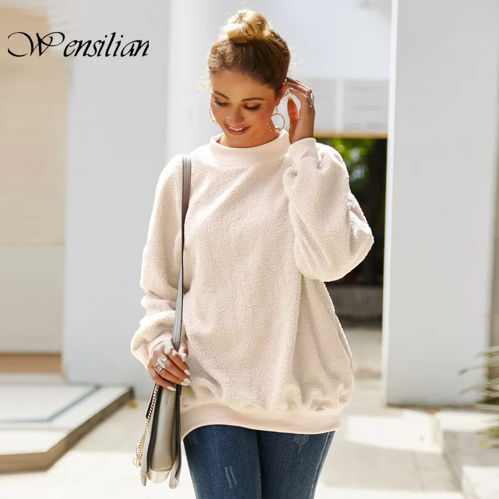Warm Casual Pullovers Women Sweater Long Sleeve Sweaters O-neck Pink Streetwear Ladies Outwear Jumper Blusa De Frio Feminina | Женская