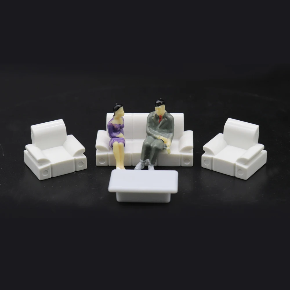 Набор моделей мебели игрушки (3 дивана и 1 стол) 1:75 Масштаб 10 комплектов