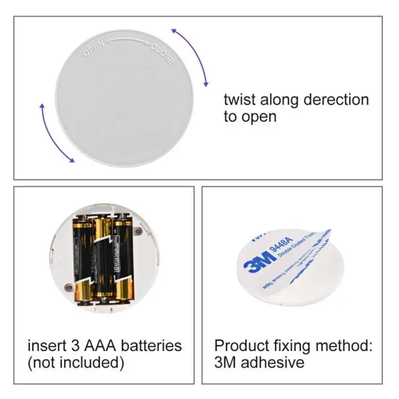 

LED Colorful Night Lights Color Changing Dimmable Small Lamp Battery Powered Round Lamps Under Cabinet Lights With Remote