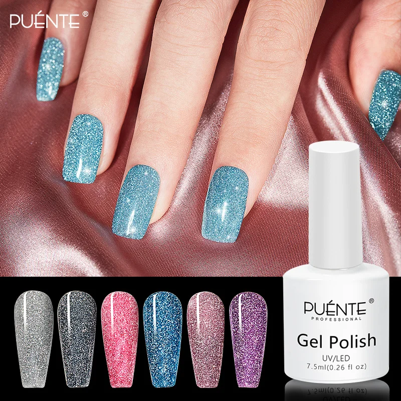 

7.5ml Reflective Glitter Gel Nail Polish Manicure Nail Art Sparkling Diamond Soak Off LED UV Gel Semi Permanent Nail Varnishes