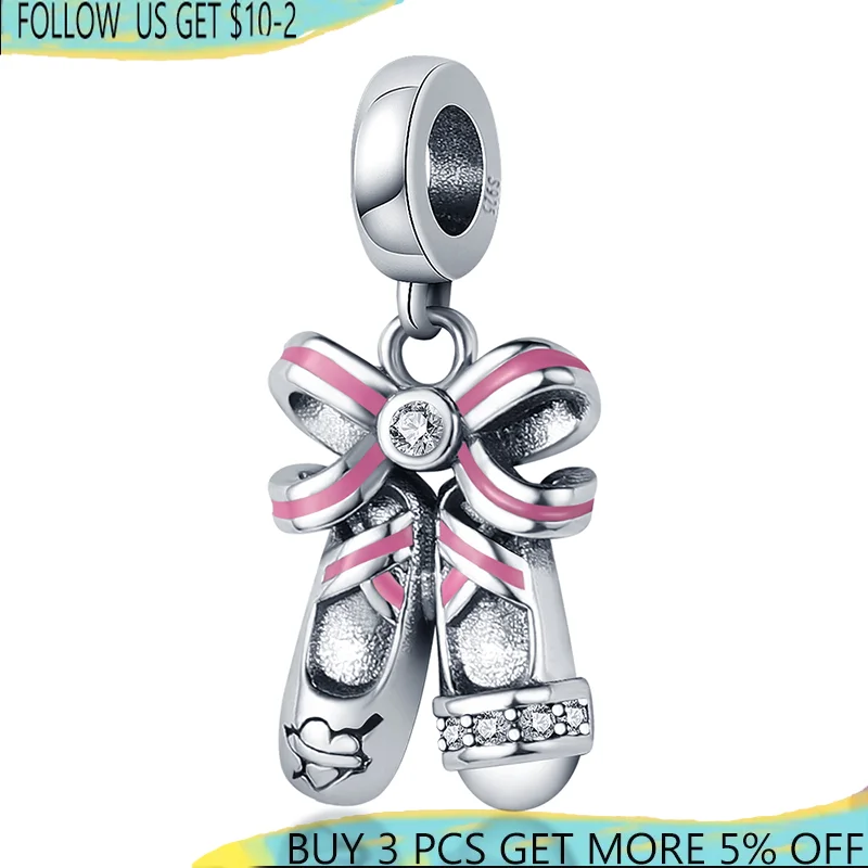 

Classic 925 Sterling Silver Ballet Shoes Charms Beads Fit Original Pandora Bracelet&Bangle Making Fashion DIY Jewelry For Women
