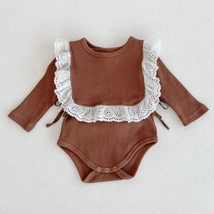 

triangle romper newborn Autumn baby girl solid color romper + vest 2 pcs Newborn Infant Baby girls one-piece Bodysuit