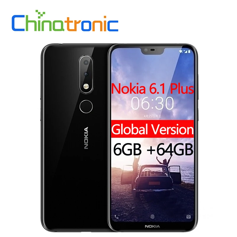 Мобильный телефон Nokia 6 1 Plus TA 1083 ГБ 64 4G FDD LTE 5 8 дюймов FHD + Snapdragon 636 Восьмиядерный 3060