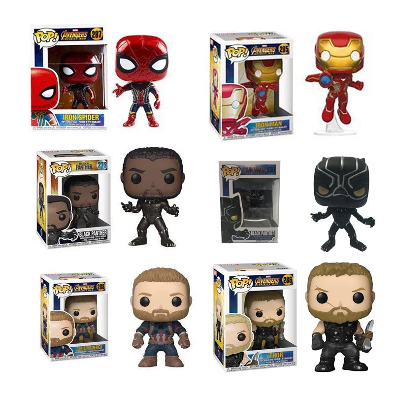 Игрушка Мстителей фигурка поп Железный человек паук аниме модель украшение