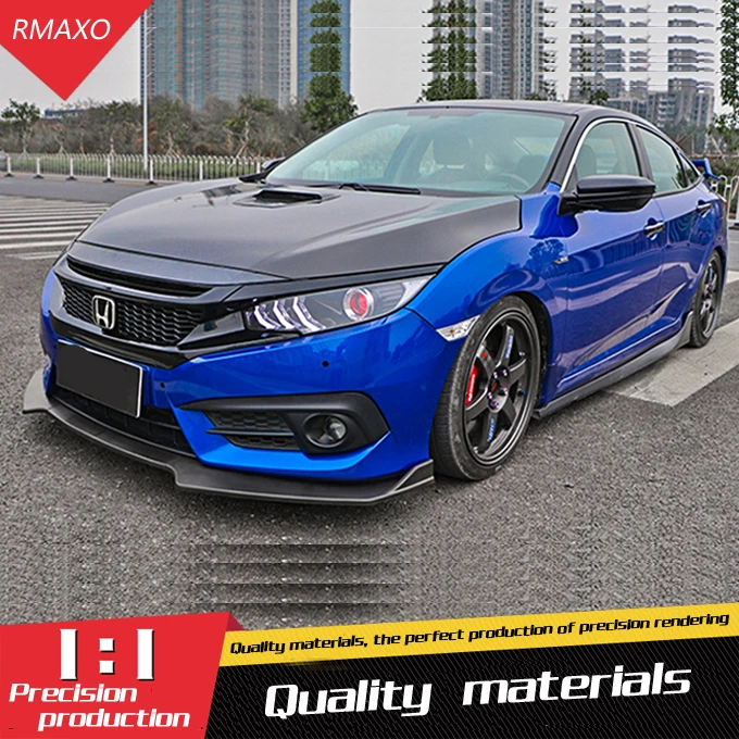 Для Honda Civic задний спойлер ABS передний бампер диффузор защитные бамперы для 16 Body kit