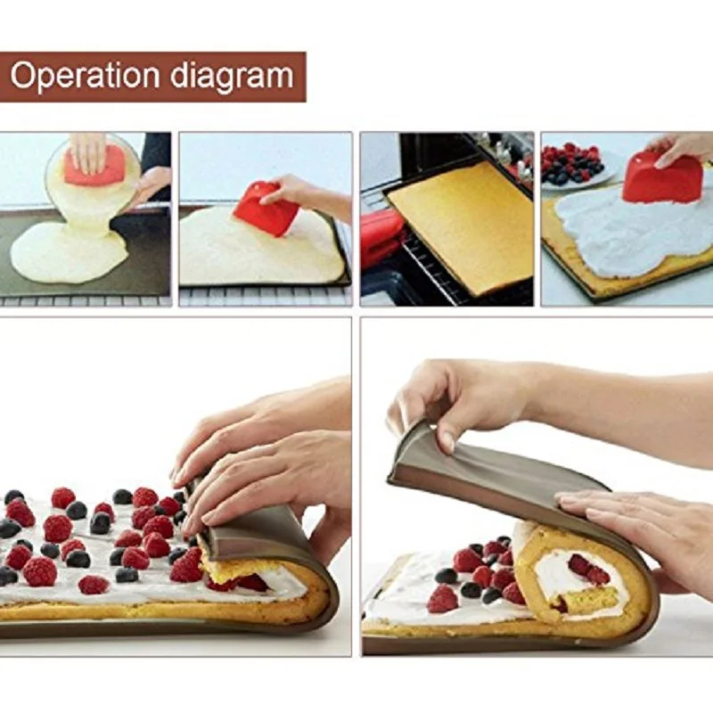 Коврик для теста антипригарный силиконовый коврик выпечки Швейцарский рулон