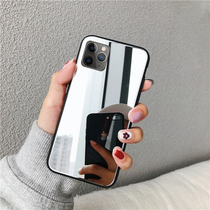 Макияж полное зеркало мягкий чехол для Apple iphone 12 mini 11 Pro XS MAX XR X 10 7 8 Plus SE 2020 Покрытие