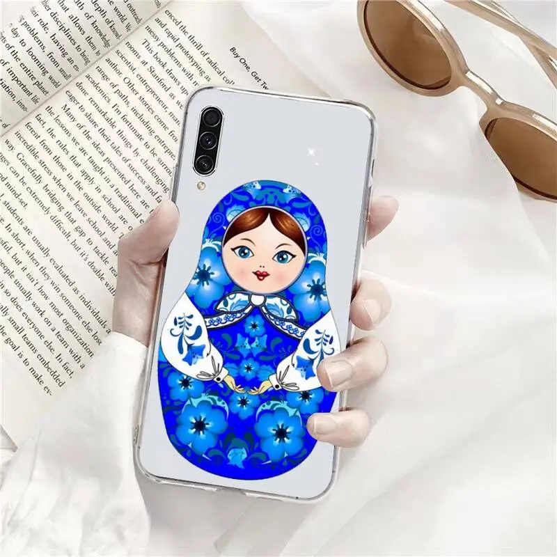 

Russian Dolls Pattern Phone Case Transparent for Samsung A71 S9 10 20 HUAWEI p30 40 honor 10i 8x xiaomi note 8 Pro 10t 11